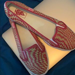 VANS slip ons New without Box Red/Gold sz 8.5 wom